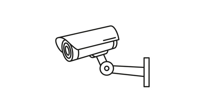 Security Camera Icon, Surveillance Technology, CCTV System, Outdoor Monitoring Device
