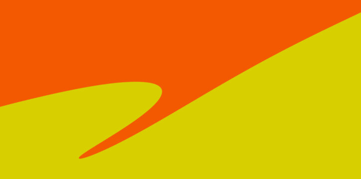 Sharp orange wedge vector illustration. Aggressive orange wedge shape entering yellow space. High-energy vector illustration for tech startups and innovative brand identities.