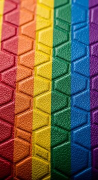 Rainbow colored embossed plastic sheets.