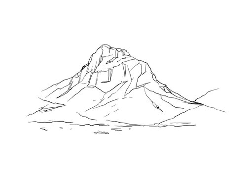 Jabal Nur Mountain Makkah Line Art Illustration