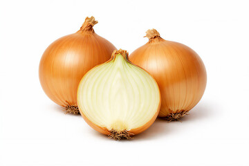 Fototapeta premium Yellow onions group showing variety and natural fresh produce arrangement