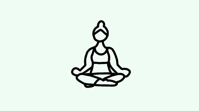 yoga silhouette vector hand drawn doodle animation animated motion graphics