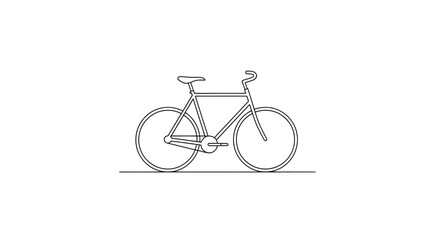 Obraz premium Minimalist Line Art Bicycle Illustration on White Background