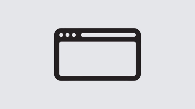 A simple black and white illustration of a web browser window on a plain background