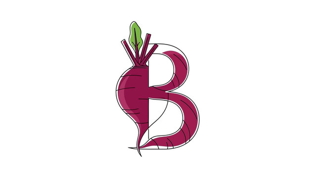 Creative Beet Root Letter B Logo Design for Healthy Food Concepts and Branding Identity
