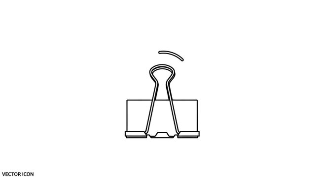 Streamlined office essential: a minimalist line art binder clip for efficient document organization