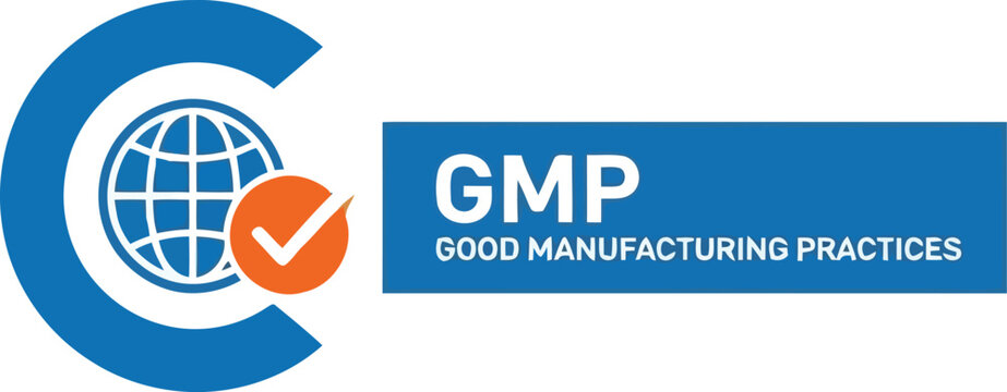 Good Manufacturing Practices GMP Certification Logo Symbol for Pharmaceutical Food and Cosmetic Industry Quality Standard