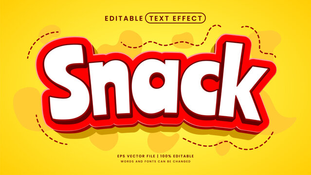 Snack 3d editable text effect delicious product template