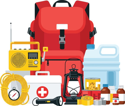 Emergency Survival Kit with Backpack First Aid Supplies Water and Tools for Disaster Preparedness Prepared