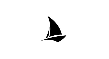 Fototapeta premium Minimalist Black Sailboat Silhouette on White Background