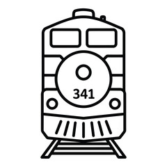 Naklejka premium Front of a train locomotive engine.