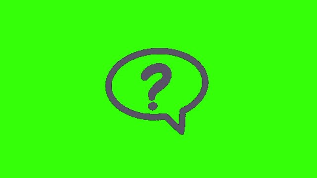 question mark on green screen