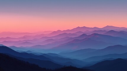 夕日に染まる山脈