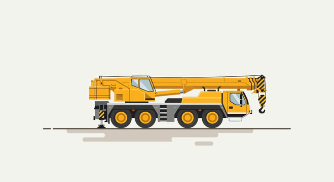 Robust Yellow Mobile Crane For Heavy Lifting And Construction Projects