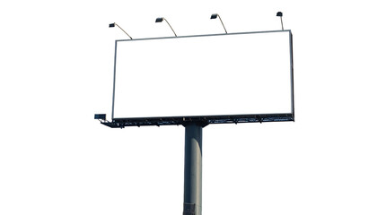 Obraz premium Large, blank, rectangular billboard towering against a black background, with overhead lights