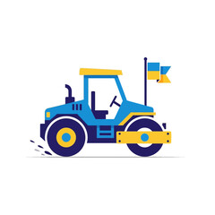 Fototapeta premium Vibrant Construction Vehicle Illustration Symbolizing Progress and Infrastructure Development