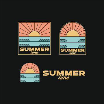 Vintage surf design template for surf club, surf shop, surf merch.