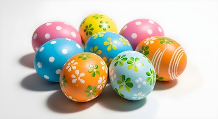 Fototapeta premium Colorful easter eggs with various patterns