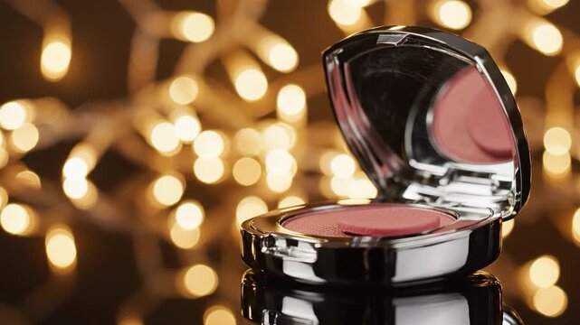 Luxury compact powder compact with blusher and applicator