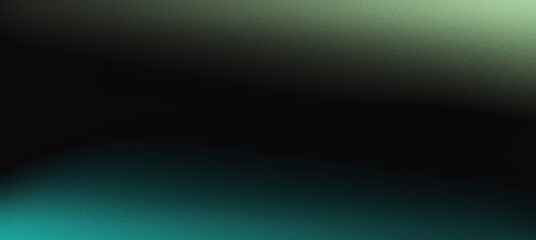 Fototapeta premium Abstract dark green teal grainy gradient background with heavy noise texture