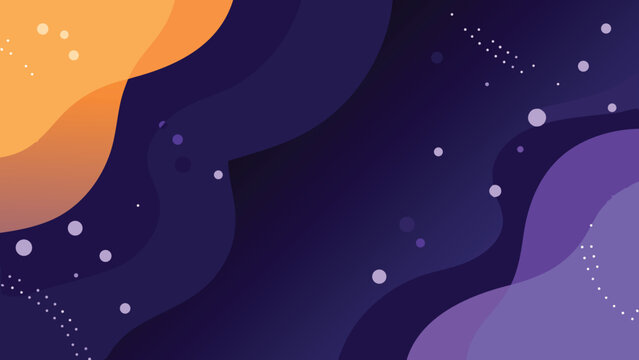 Abstract background with flowing shapes and scattered light particles