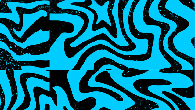 Blue and Black Abstract Liquid Marble Background with Swirling Psychedelic Lines and Modern Aesthetic.