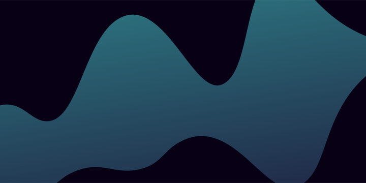 Modern glowing waves of green and blue dance across a dark starry sky in this dreamy modern abstract