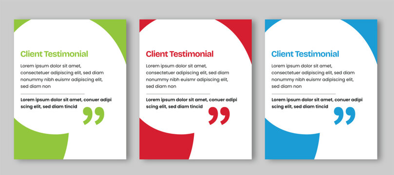 Customer testimonial social media post template with clean quote layout vector design