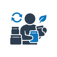 Obraz premium Zero Waste Refillable Icon