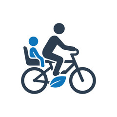 Obraz premium Eco Friendly Family Commute Icon
