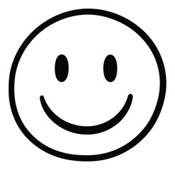 Fototapeta premium A universally recognized simple black outline smiley face symbol representing happiness and joy, perfect for expressing positive emotions in various digital and print media applications