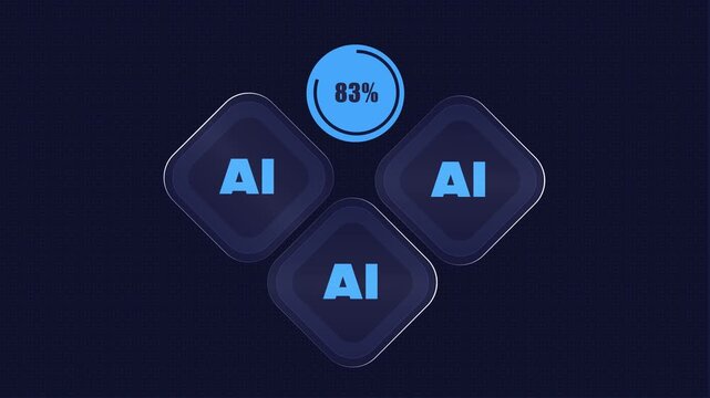 Multi-Agent AI Workflow Animation - Dark UI. Autonomous AI agents collaborate in real-time analysis, report, execution, result. Agentic artificial intelligence automation loopable motion graphics