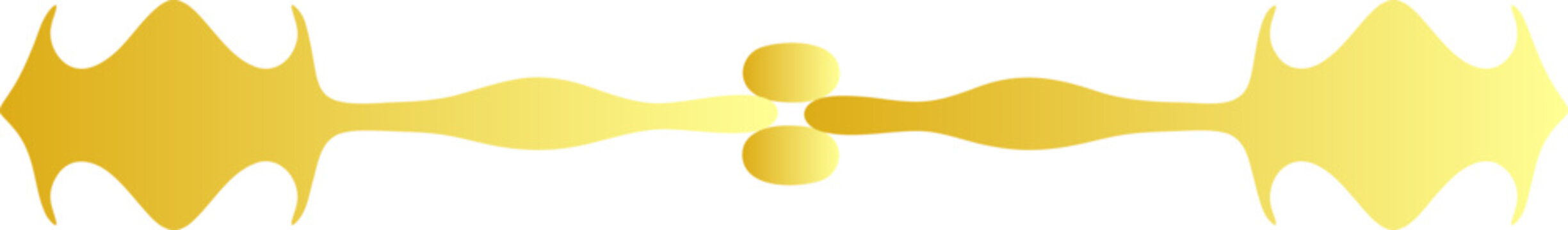 Golden, abstract, decorative, ornamental vector border, frame, divider, separator