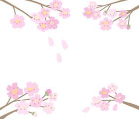 Fototapeta premium 벚꽃배경 일러스트