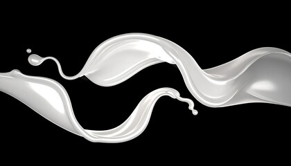 Fototapeta premium A white liquid splashing on a black background