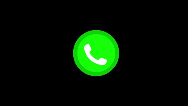 Green Phone Call Button Icon &ndash; Mobile Communication Symbol Animation