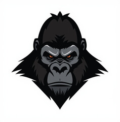 Obraz premium Angry Gorilla King Illustration – Gorilla Head and Gorilla Face Vector