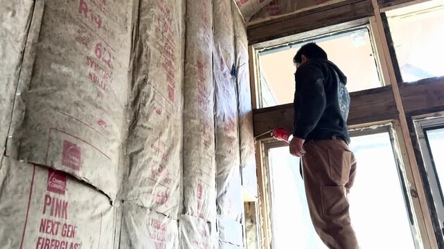 Using spray foam to seal cracks
