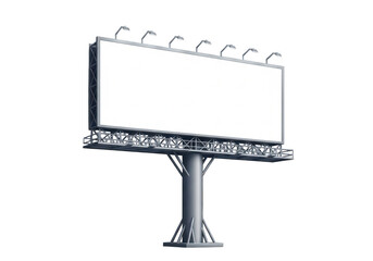 Fototapeta premium Large outdoor advertising billboard structure with a blank white display area for promotional use
