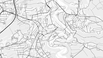 Obraz premium Fribourg City Map. Minimalist black and white line art poster for printing, wallpaper, wall art, and map resources for home and office decor.