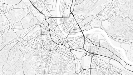 Basel City Map. Minimalist black and white line art poster for printing, wallpaper, wall art, and map resources for home and office decor. © City in Art