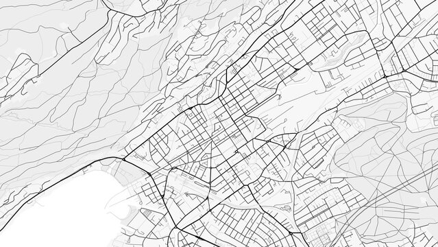 Biel Bienne City Map. Minimalist black and white line art poster for printing, wallpaper, wall art, and map resources for home and office decor.
