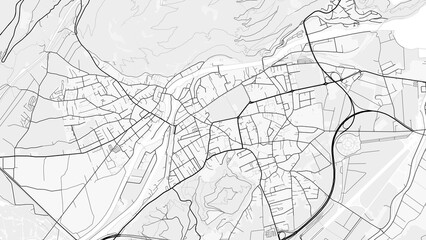 Naklejka premium Interlaken City Map. Minimalist black and white line art poster for printing, wallpaper, wall art, and map resources for home and office decor.