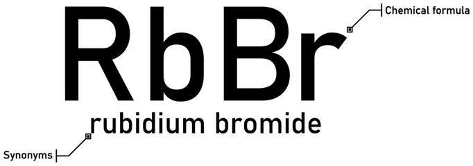 Obraz premium Rubidium bromide chemical formula with callout titles