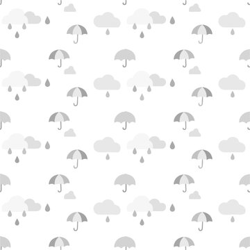 Minimal April Showers Rain Pattern Background Vector Design