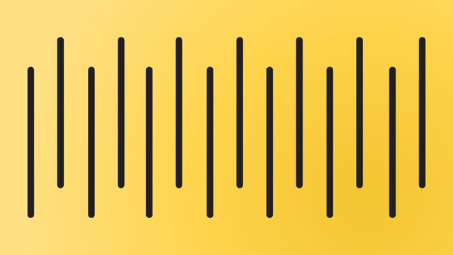 Abstract yellow gradient background featuring vertical black lines for creative bar code concept