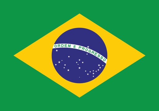 Simple Flat Vector Design Brazil National Flag