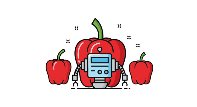 Innovative agricultural robotics concept transforming fresh produce cultivation with smart