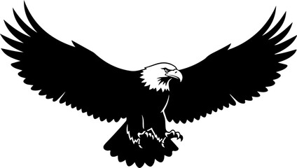 Fototapeta premium eagle in drawing stencil silhouette vector illustration