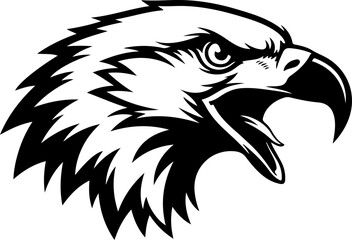 Fototapeta premium eagle in drawing stencil silhouette vector illustration